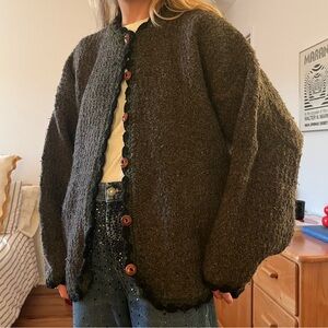 Cozy Brown Button-Up Cardigan